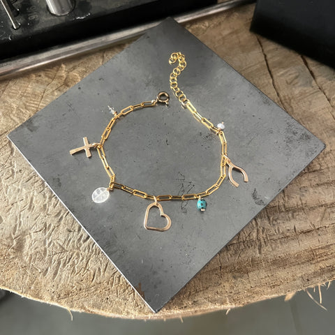 Faith, Love, and Luck charm bracelet