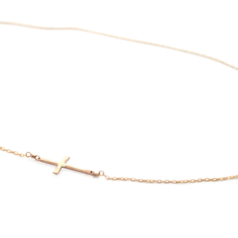 Side Cross Necklace - Jamison Rae Jewelry