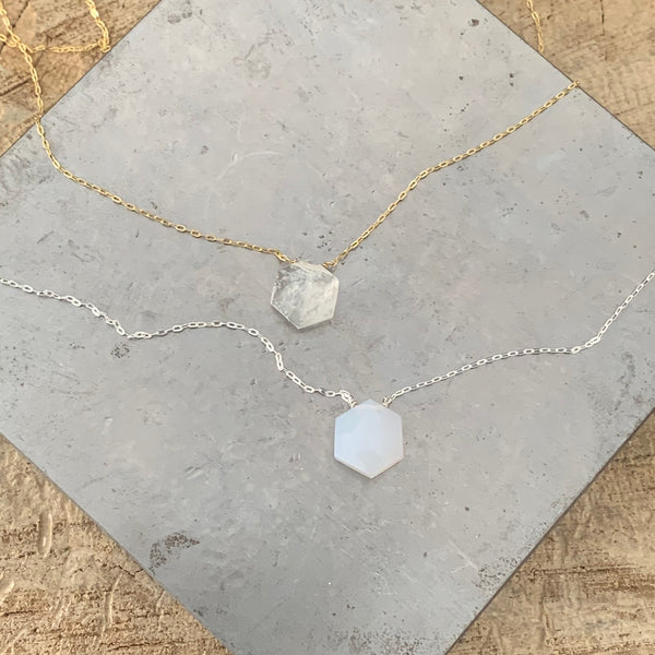 Faceted Hexagon necklace
