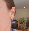 Moonstone Huggie Threader earrings