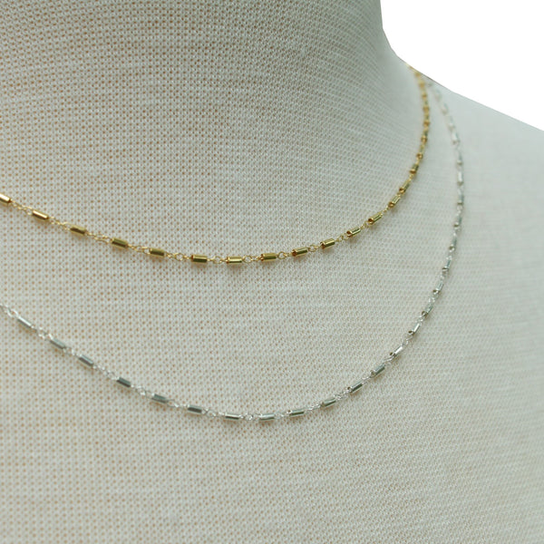 Tube Chain Layering necklace - Jamison Rae Jewelry