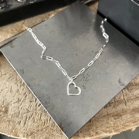 Paper Clip Heart necklace