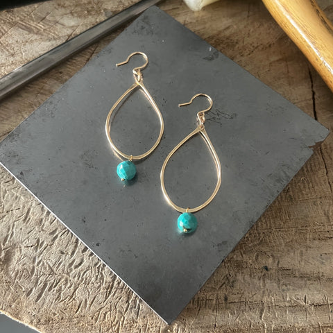 Turquoise Petal Drop earrings