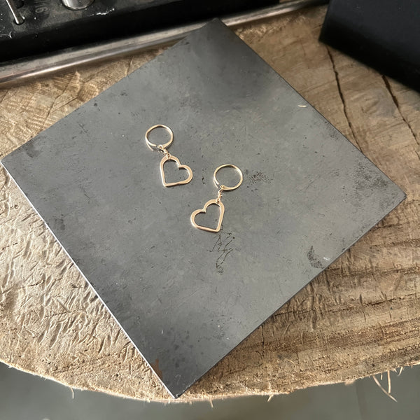 Heart Lobe Hugger hoop earrings