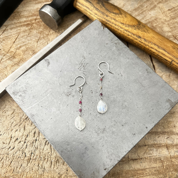 Spinel and Moonstone Resilience earrings