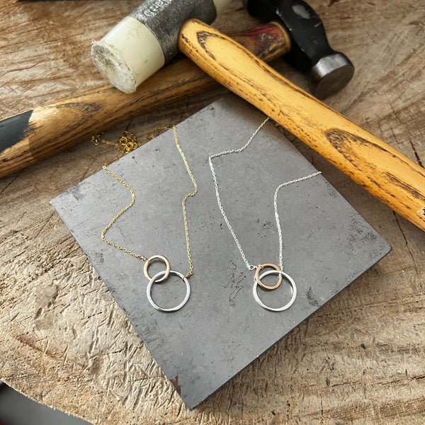 Mini Kissing Circles necklace