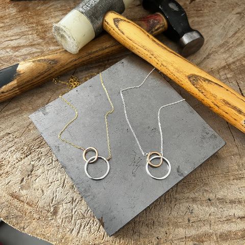 Mini Kissing Circles necklace