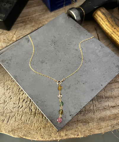 Tourmaline Lariat Necklace