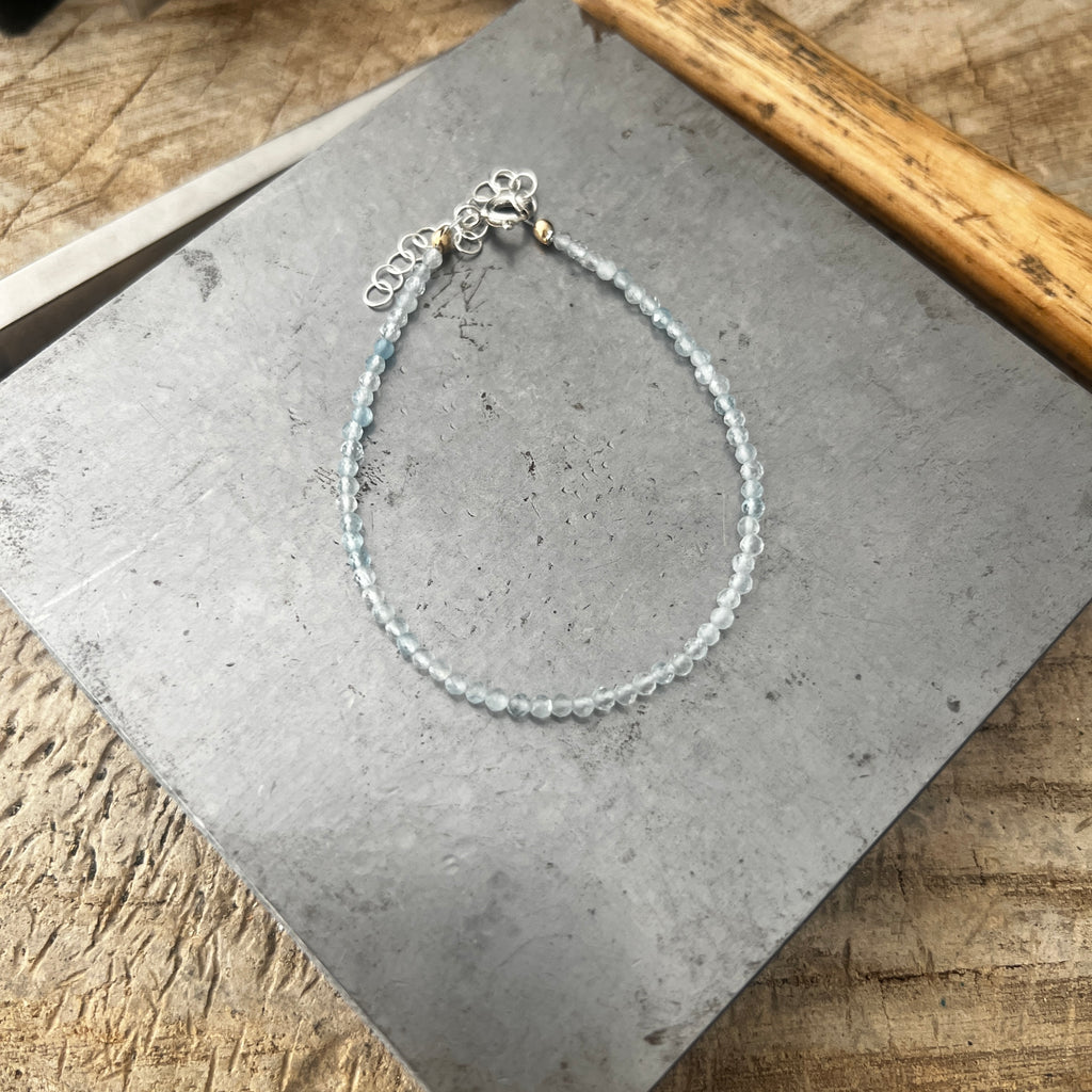One of a Kind Aquamarine stacking bracelet