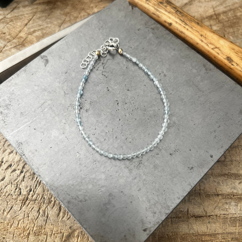One of a Kind Aquamarine stacking bracelet