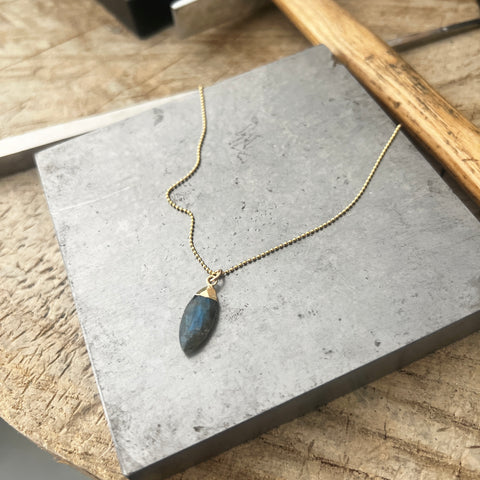One of a Kind Labradorite Marquis necklace