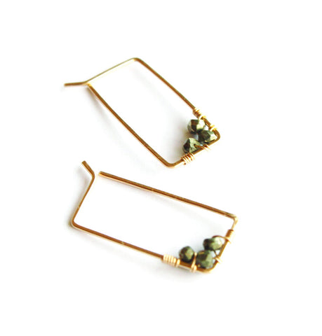 Small Adorned Rectangle Hoops - Jamison Rae Jewelry