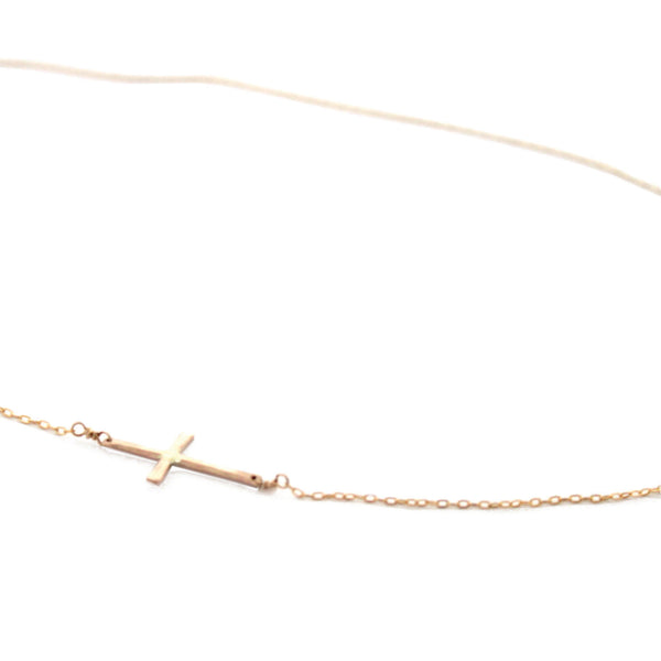 Side Cross Necklace - Jamison Rae Jewelry