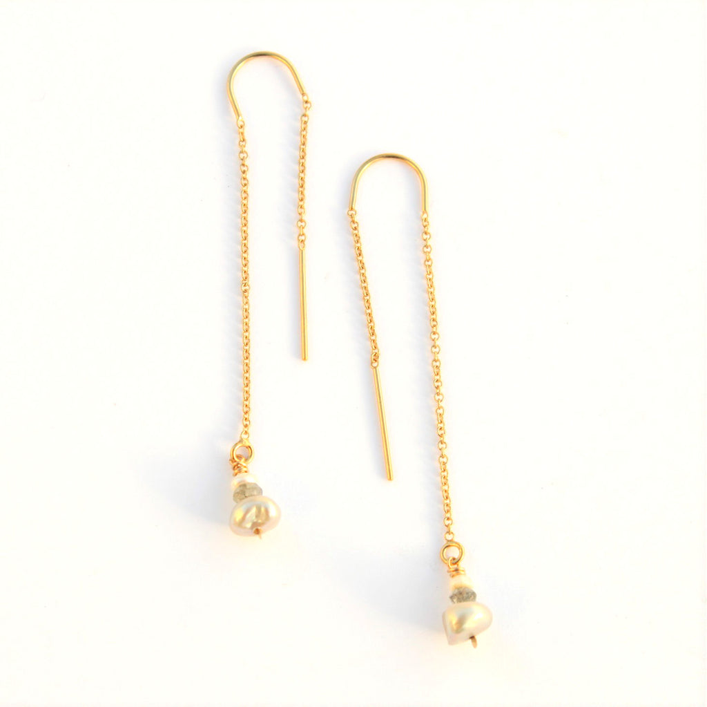 Pearly Ear Thread earrings - Jamison Rae Jewelry