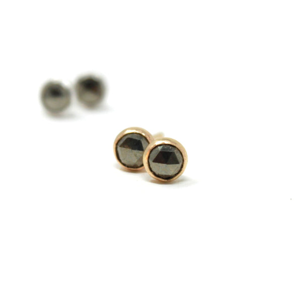 Faceted Pyrite stud earrings