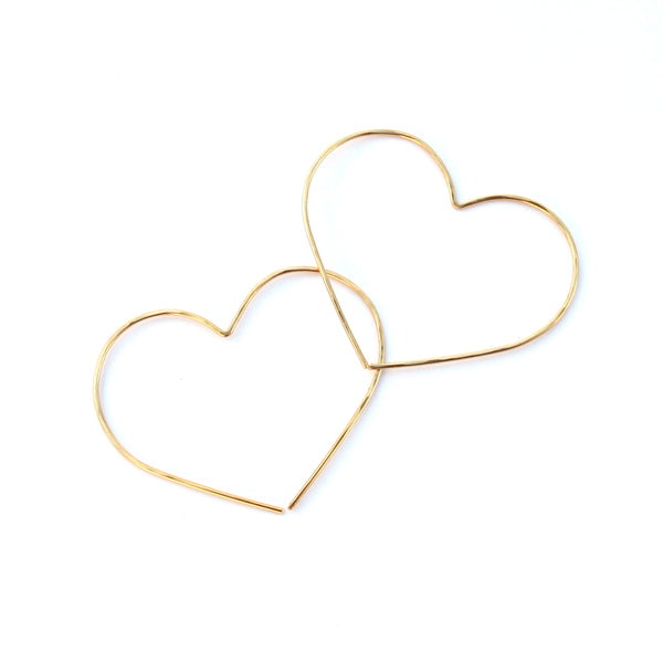 Heart threader hoops - Jamison Rae Jewelry