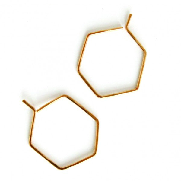 Small Hexagon Hoops - Jamison Rae Jewelry