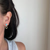 Turquoise Oval Drop post earrings
