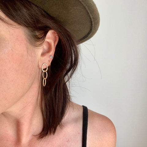 Oval Link Post Earrings