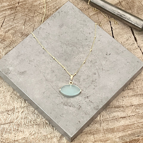 Chalcedony Evil Eye necklace