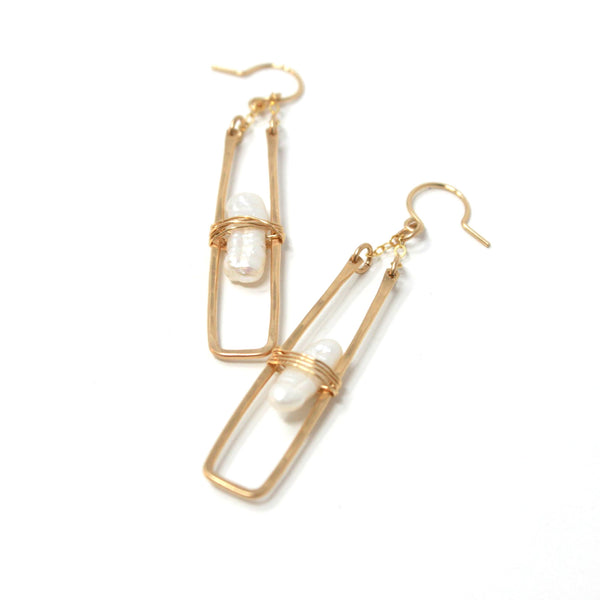 Caged Pearl Earrings