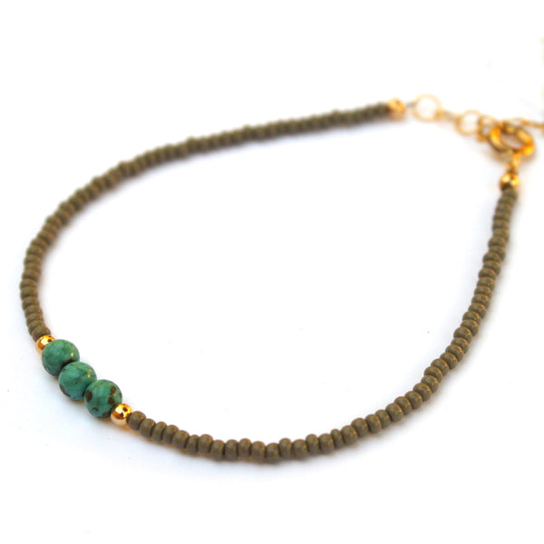 Triple Turquoise stacking bracelet - Jamison Rae Jewelry